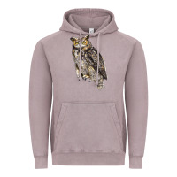 Vintage Zinc Great Horned Owl Vintage Hoodie - LillyAllenDesigns
