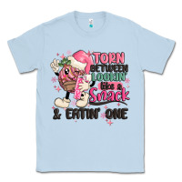 Dusty Blue torn between lookin' like a snack and eatin' one Classic Tee - MaliasSmallBusiness