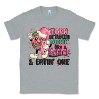 Heather Grey torn between lookin' like a snack and eatin' one Classic Tee - MaliasSmallBusiness