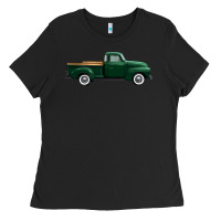 Black western green truck right side view 1 Ladies Tee - FaDigitalArtStudio