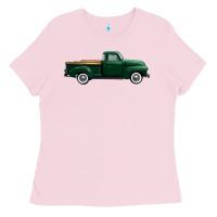 Bubblegum Pink western green truck right side view 1 Ladies Tee - FaDigitalArtStudio