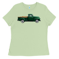 Matcha western green truck right side view 1 Ladies Tee - FaDigitalArtStudio