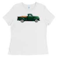 Western Green Truck Right Side View 1 Ladies Tee | Teevron