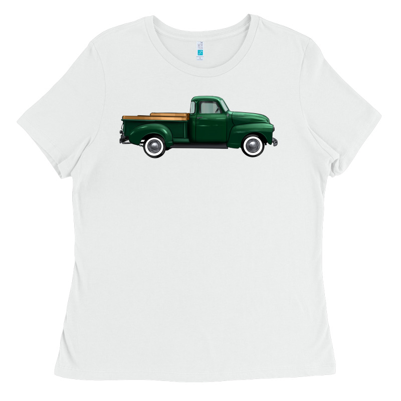 Western Green Truck Right Side View 1 Ladies Tee by FaDigitalArtStudio | Teevron