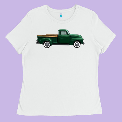 Western Green Truck Right Side View 1 Ladies Tee Designed By Fadigitalartstudio