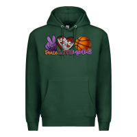 Sports Green Peace love Basketball Premium Hoodie - HowdyJamesFarm