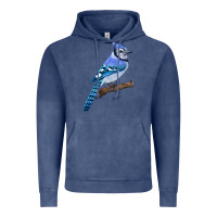 Vintage Denim Blue Jay Bird Vintage Hoodie - LillyAllenDesigns