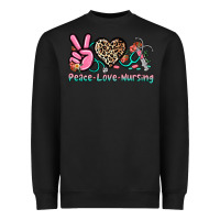 Black peace love nursing Heavyweight Sweatshirt - NancyCooperArtShop
