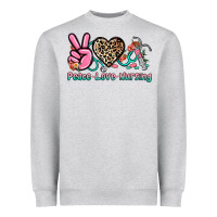 Heather Grey peace love nursing Heavyweight Sweatshirt - NancyCooperArtShop