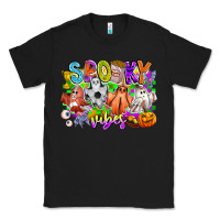 Black Spooky Vibes Ghost Classic Tee - CowhideDigitalArt