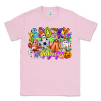 Bubblegum Pink Spooky Vibes Ghost Classic Tee - CowhideDigitalArt