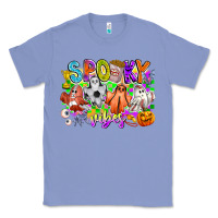 Colony Blue Spooky Vibes Ghost Classic Tee - CowhideDigitalArt