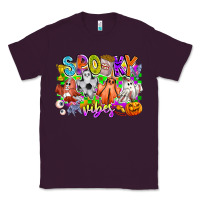 Plum Spooky Vibes Ghost Classic Tee - CowhideDigitalArt