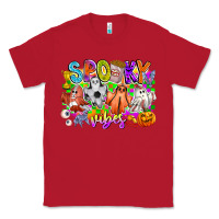 Red Spooky Vibes Ghost Classic Tee - CowhideDigitalArt