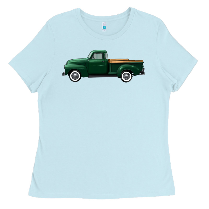 Western Green Truck Right Side View Ladies Tee by FaDigitalArtStudio | Teevron