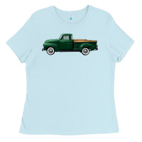 Baby Blue western green truck right side view Ladies Tee - FaDigitalArtStudio