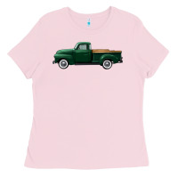 Bubblegum Pink western green truck right side view Ladies Tee - FaDigitalArtStudio