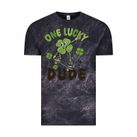 Cloud Black one lucky dude Vintage Tee - MaliasSmallBusiness