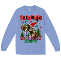 Colony Blue dreaming of a wild west christmas cowboy santa Long Sleeve Tee - MaliasSmallBusiness