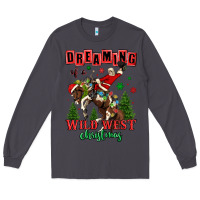Smoke dreaming of a wild west christmas cowboy santa Long Sleeve Tee - MaliasSmallBusiness