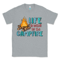 Heather Grey life is better by the campfire Classic Tee - MaliasSmallBusiness