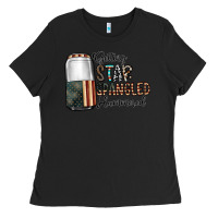 Black getting star spangled hammered Ladies Tee - CowhideDigitalArt