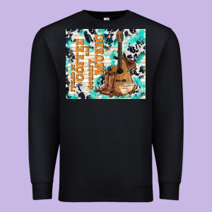 Fueled By Coffee And Country Music Premium Sweatshirt Designed By Tumblerdesignbyshophia