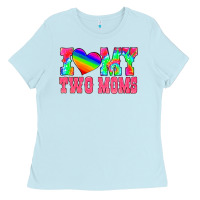 Baby Blue i love my two moms Ladies Tee - HRA Design Shop