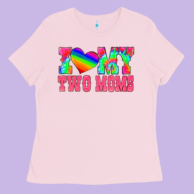 I Love My Two Moms Ladies Tee Designed By Hra Design Shop