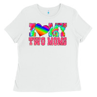 White i love my two moms Ladies Tee - HRA Design Shop