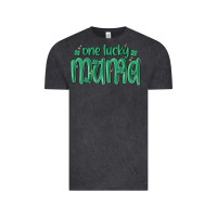 Vintage Black one lucky mama Vintage Tee - MaliasSmallBusiness