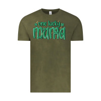 Vintage Olive one lucky mama Vintage Tee - MaliasSmallBusiness