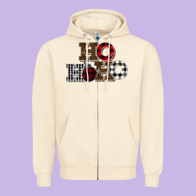 Ho Ho Ho Buffalo Zipper Hoodie Designed By Bettercallsaul