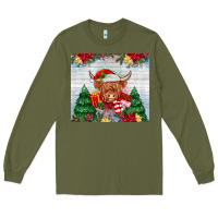 Army Green christmas cow Long Sleeve Tee - MaliasSmallBusiness