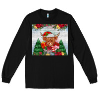 Black christmas cow Long Sleeve Tee - MaliasSmallBusiness