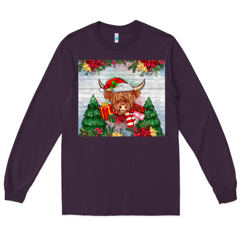 Christmas Cow Long Sleeve Tee by MaliasSmallBusiness | Teevron