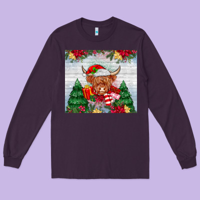 Christmas Cow Long Sleeve Tee Designed By Maliassmallbusiness