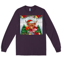 Plum christmas cow Long Sleeve Tee - MaliasSmallBusiness