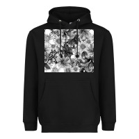 Black black and white floral Heavyweight Hoodie - TumblerDesignByShophia