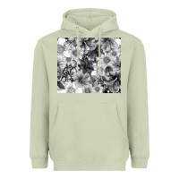 Matcha black and white floral Heavyweight Hoodie - TumblerDesignByShophia