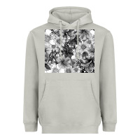Moon Dust black and white floral Heavyweight Hoodie - TumblerDesignByShophia