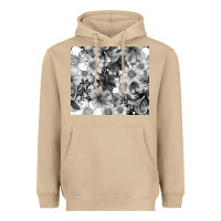 Mushroom black and white floral Heavyweight Hoodie - TumblerDesignByShophia