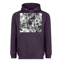 Plum black and white floral Heavyweight Hoodie - TumblerDesignByShophia