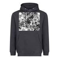 Black And White Floral Heavyweight Hoodie | Teevron