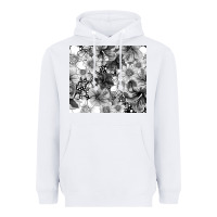 White black and white floral Heavyweight Hoodie - TumblerDesignByShophia