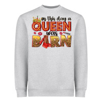 Heather Grey on this day a queen was born Heavyweight Sweatshirt - NancyCooperArtShop