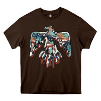 Chocolate Brown American flag thunderbird Heavy Core Tee - BarkalooDesign