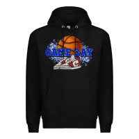 Black game day basketball Premium Hoodie - HowdyJamesFarm
