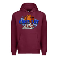 Burgundy game day basketball Premium Hoodie - HowdyJamesFarm