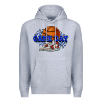 Heather Grey game day basketball Premium Hoodie - HowdyJamesFarm